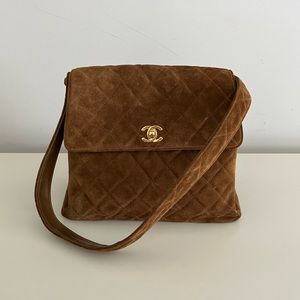 Vintage Chanel Suede Shoulder Bag